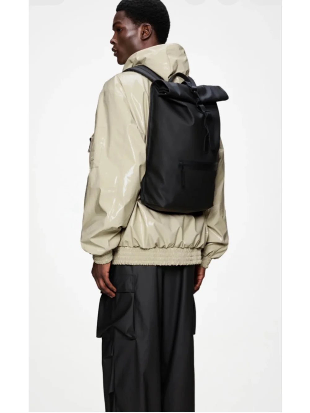Rains Rolltop Waterproof Rucksack Backpack Black